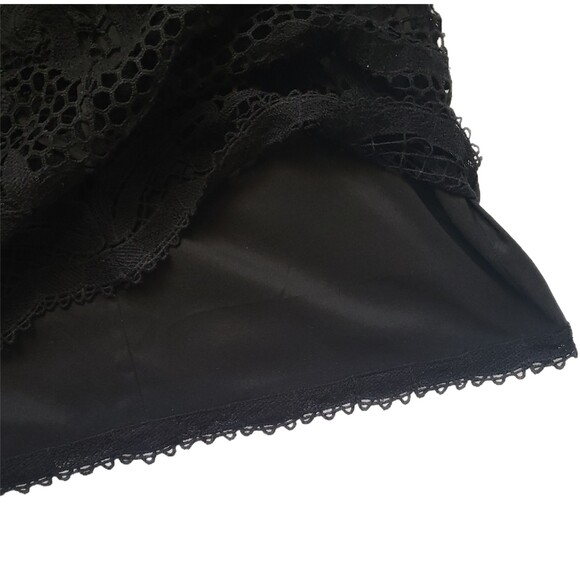 Kobi Halperin NWT Black Floral Crochet Lace Layered Straight Skirt, Size S (4-6) - Picture 7 of 9